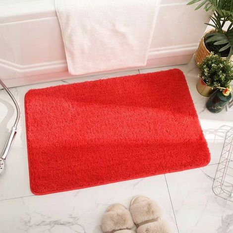Tapis antidérapant de salle de bain, tapis de sol absorbant, tapis de chambre, orange 40x60cm (1/4)