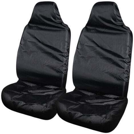 Housse de siège de voiture imperméable noire robuste 2 pièces (1/4)