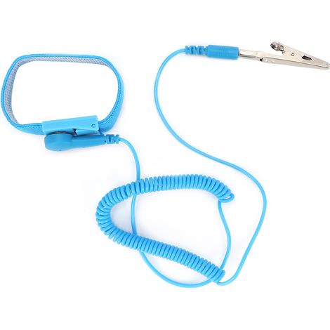 Bracelet antistatique bleu, bracelet de sécurité antistatique à décharge statique (avec cordon) (1/5)