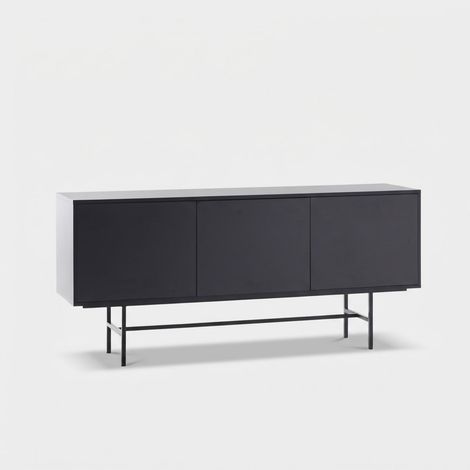Moderne Anrichte mit 3 Türen Schwarz Okiru (1/5)