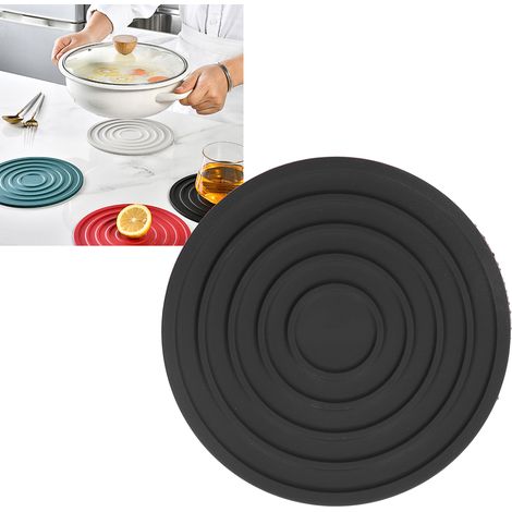 Étagère de rangement ronde et épaisse isolante thermiquement, dessous de plat à cercles concentriques pour casseroles et bols, anti-brûlure, set de table résistant aux hautes températures, dessous de (1/5)