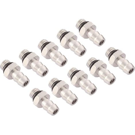 Filet Mâle Tuyau à 4mm Pneumatique Tube Tuyau Argent 10Pcs (1/5)