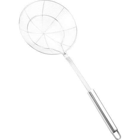 Edelstahl Sieb Drahtsieb Küchenlöffel Küchenhelfer mit Siebfunktion 13,5 x 39 cm Komfortabler Griff zum Filtern von Nudeln, Eintöpfen, Knödeln, h (1/5)