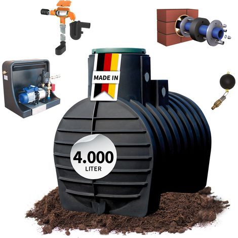 4rain MONO Erdtank-Paket 4000 Liter Haus-Premium (1/5)