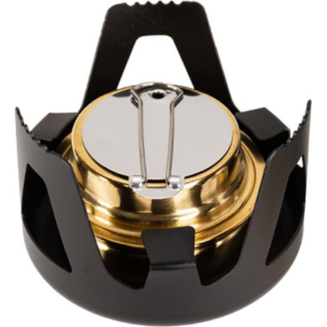 Réchaud à alcool portable, petit brûleur en laiton avec support en aluminium, ustensile de cuisine ultraléger pour le camping, la randonnée et les pique-niques en plein air.
