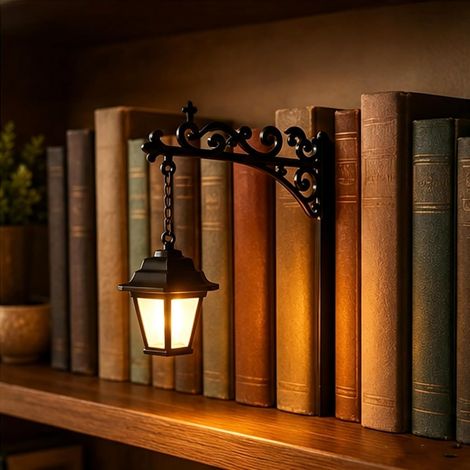 Lot de 2 lampes Book Nook LED, mini lampe bibliothèque avec lumière ambrée, décoration d'étagère chaleureuse pour coin lecture