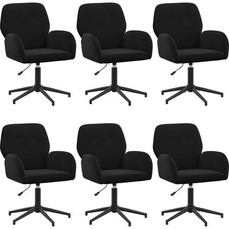 Maison Exclusive - Sedie da scrivania girevoli 6 pz 54 x 55 x 90 cm Nero Velluto (1/5)