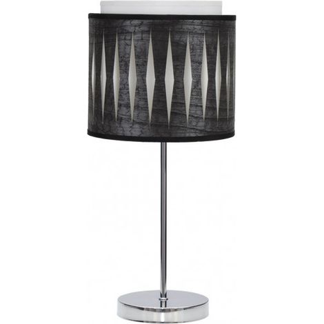 Lampada da tavolo in cromo/legno modello Alexandra FABRILAMP