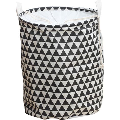 Panier À Linge - 65 L - Cordon De Serrage Et Couvercle - Pliable Avec Poignées - Toile Coton Revêtement PE - Autonome Sans Installation - 1 Pièce (1/5)