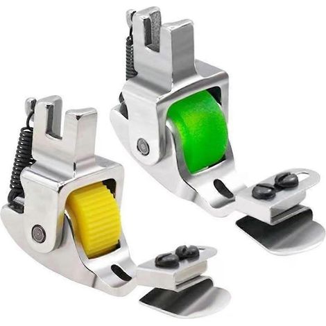 Lot de 2 pieds-de-biche pour ourlet roulé, guide-fermeture éclair réglable, pied ourleur (1/5)