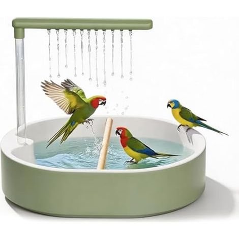 Place de bain automatique pour oiseaux, 31,8 x 28 x 25 cm, bain d'oiseaux, bain automatique pour oiseaux, protection contre les projections d'eau, pour perroquets intérieurs (1/5)
