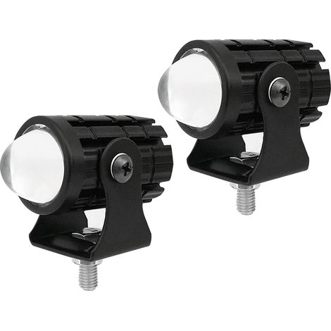 Lot de 2 projecteurs LED pour moto avec interrupteur au guidon, feux de route et de croisement, double couleur, étanches, pour camions, SUV, quads, SSV et tracteurs. (1/5)