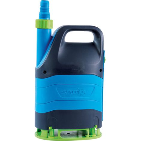 Spido – Pompe d’évacuation 3-en-1 CDW 400 – Eaux claires et chargées – Débit 7 m³/h – Hauteur de refoulement 5m – Flotteur intégré pour installation compacte