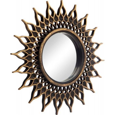 Miroir Mural - Rond 25,4 Cm - Cadre Plastique Doré - Pour Salon Chambre Salle À Manger - Lot De 3 (1/5)
