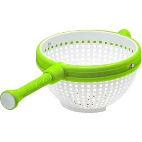 Kleine Salatschleuder, schnell und einfach rotierender Abtropfkorb, Gemüsetrockner, Obstreiniger, Küchen-Gemüsewaschfilter mit faltbarem Griff – Zentrifugaltrocknung (1/5)