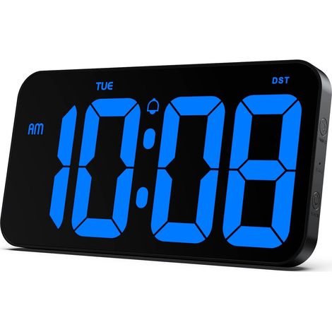 Orologio da parete digitale con grandi cifre trasparenti da 4 pollici, supporta il formato orario militare/standard, oscuramento automatico, ora legale, orologio da parete silenzioso (1/4)