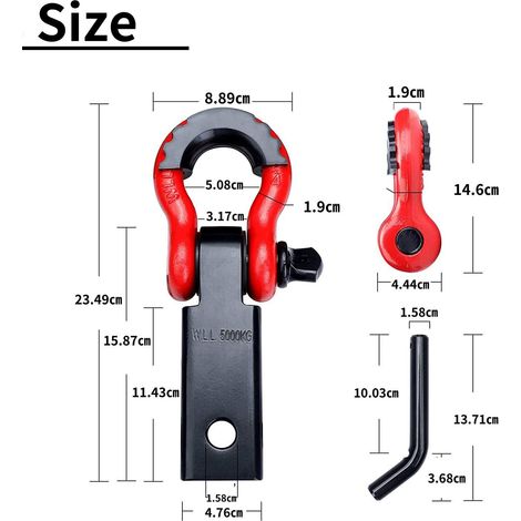 Automotive parts with shackles, American horseshoe-shaped buckles, off-road vehicle tow arm shackles, American square buckles (1/4)