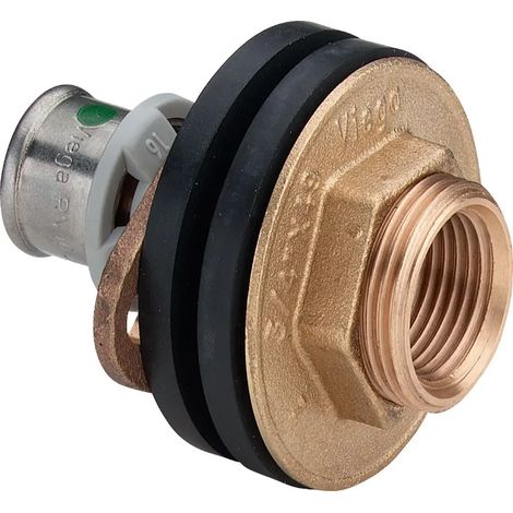 Viega Sanfix Fosta Sanfix Passaggio a parete P, d 16mm, Rp 1/2, G 3/4 bronzo rosso Modello 2132.31, 310752
