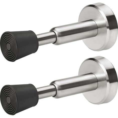 Lot de 2 Butées de Porte à Ressort, Butoir de Porte, Bloqueur de Porte Murales Hydrauliques en Acier Inoxydable avec Pointe en Caoutchou (1/5)