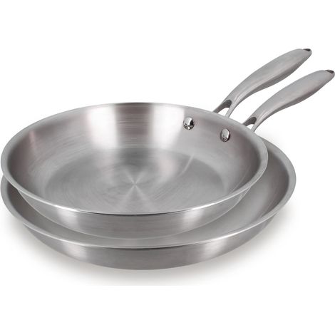 Set de 2 poêles en acier inoxydable, TRINOX