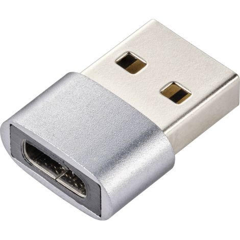 Renkforce USB 2.0 Adaptateur [1x USB 2.0 type A mâle - 1x USB-C® femelle] connecteur aluminium C531082 (1/4)