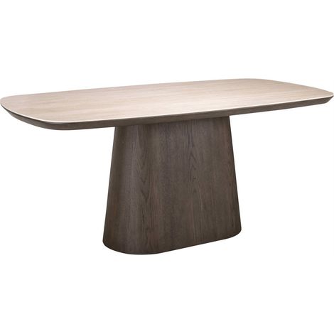 Table à manger ovale en céramique travertin - brun et beige travertin (1/5)