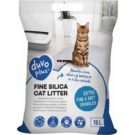 Litière Silice Fine pour Chat Grains Doux Anti-Odeurs 16 L