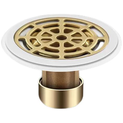 Siphon de Sol, Clapet Anti Odeur Laiton Épaissi, Siphon De Sol Anti Odeur, avec Anneau en Caoutchouc, Prévenir Les Odeurs, Convient aux Trous de Drainage au Sol d'un Diamètre de 27 mm (1/3)