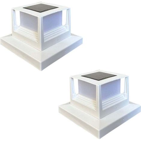 Pack Solar Fence Post Lights, Solar Powered Waterproof SMD LEDs for Deck or Patio Decoration, Fits 4x4, 5x5 or 6x6 Wooden Posts, White. MUMU (1/4)