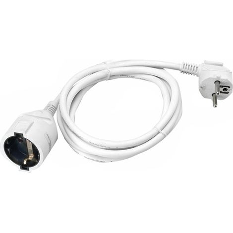 Alargo macho-hembra 2m blanco 250V 16A termoestable - KRANG