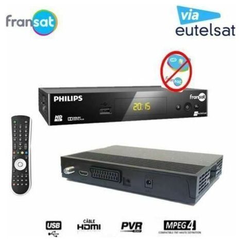 Terminal Récepteur Satellite - Philips - DSR3031F - HDMI - Noir - FRANSAT+