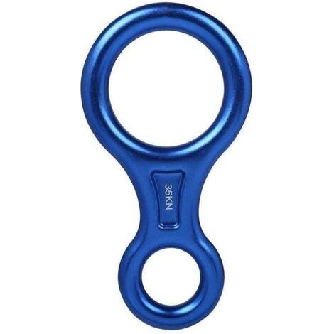 Discensore per corda in alluminio ad alta resistenza e sicuro da 35 kN per arrampicata, a forma di otto, attrezzatura per attività ricreative all'aperto.