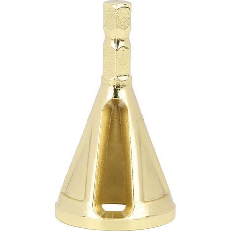 Lame à chanfreiner extérieur en acier, embout hexagonal doré pour ébavurage et finition des pièces métalliques (1/5)