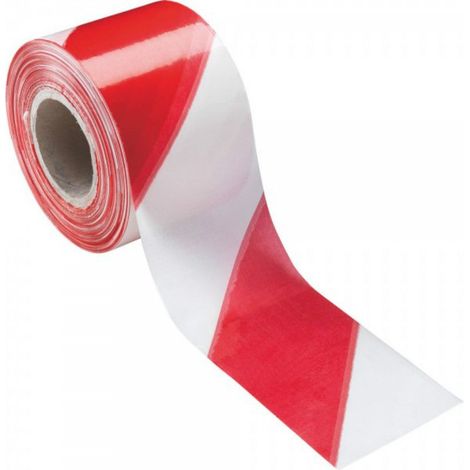 Nastro segnaletico bianco/rosso in polietilene 200m x 70mm Modello - Scatola da 2 pezzi (1/5)