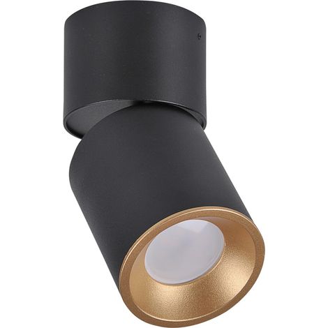 Spot plafond orientable GU10 noir/or alu ASTRA Polux (1/5)