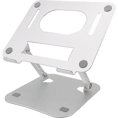 Verstellbarer Ständer aus Aluminiumlegierung für Tablets und Laptops bis zu 17 Zoll, faltbar und tragbar, mit Kühlsystem (silber). (1/5)