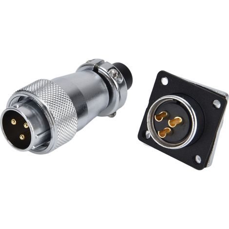 Connecteur aviation à 3 broches, fiche mâle et femelle étanche en alliage de zinc WS20, 500 V CA (1/5)