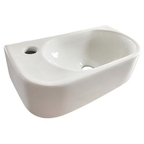 ONDEE ZEN - Lave-mains de face IRIS- Blanc - 40,5x22x11cm - Céramique