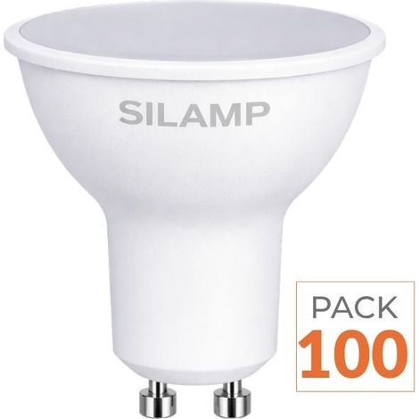 Ampoule LED GU10 8W 220V (Pack de 100) - Blanc Chaud 2300K - 3500K - SILAMP