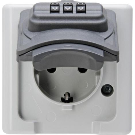 Kopp 109856007 1fach Aufputz-Steckdose  abschließbar IP44 Grau, Schwarz (1/5)