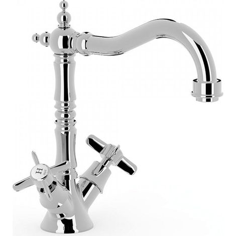 GRIFO BIMANDO PARA LAVABO CON VOLANTES. LATIGUILLOS DE (1/2)