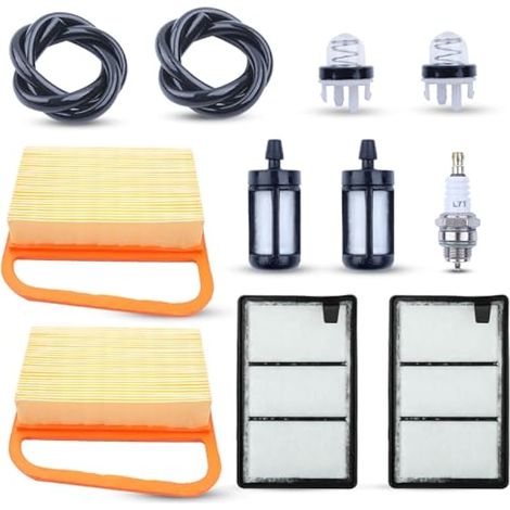 2pcs Filtre à air + Préfiltre pour Stihl TS410 TS420 con bougie d'allumage poires d’amorçage conduites de carburant filtres à carburant remplacer 42381410300 (1/4)