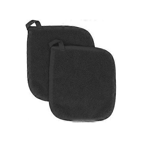 Topflappen-Set aus Baumwollfrottee, 2er-Pack, schwarz (1/5)