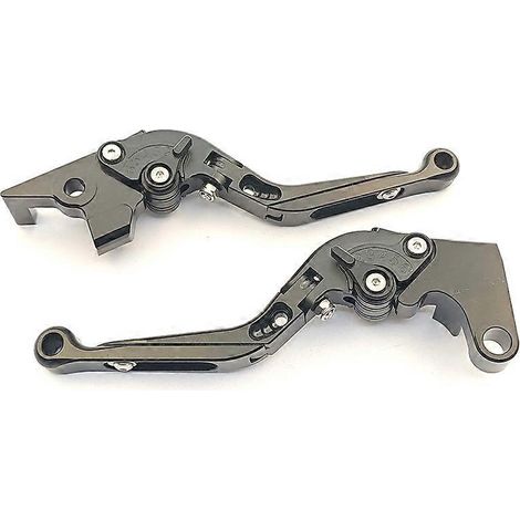 Convient aux motos Yamaha NIKEN/GT Levier de frein, d'embrayage et de klaxon réglable à six positions en alliage d'aluminium modifié (Tout noir 1) (1/5)