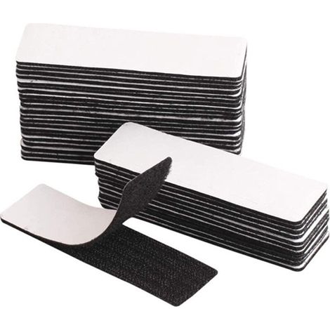 1,2 pouces × 4 pouces, double face, adhésif thermofusible, autocollant, bande Velcro, 30 paires de bandes adhésives pour la maison e (1/5)