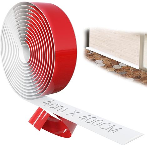 400cmx4cm Barre de Seuil Adhesive Blanc Seuil de Porte Adhesif Autoadhésive Barre de Seuil Large PVC Bande de Transition pour Couvrir Les Espaces Entre Carrelage Parquet Sol Tapis (1/5)