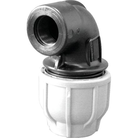Coude polypropylène 90° à serrage extérieur - Taraudé Femelle 25 20X27