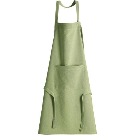 Tablier de cuisine réglable en coton recyclé lavé coloris Amande 72 x 85 cm - PANGIVO