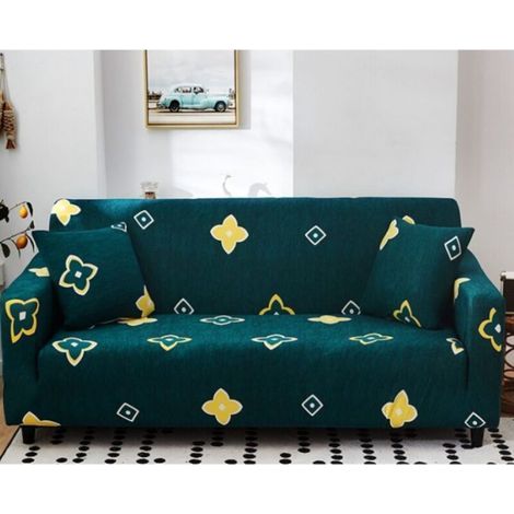 Housse de Canapé 2 Place 140-180cm Couverture Canapé avec Accoudoirs Moderne Couvre Canapé Elastique Universelle Revêtement de Canapé Housse de Protection vert foncé (1/5)