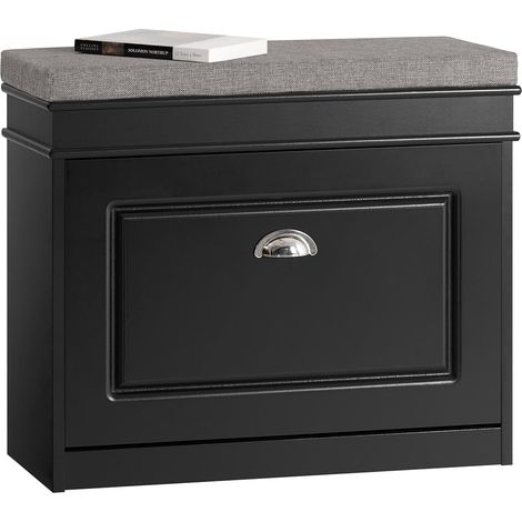 Banco Zapatero Organizador para Zapatos con 1 Solapa Negro 61 x 24 x 51 cm FSR82-K-SCH SoBuy ES (1/5)